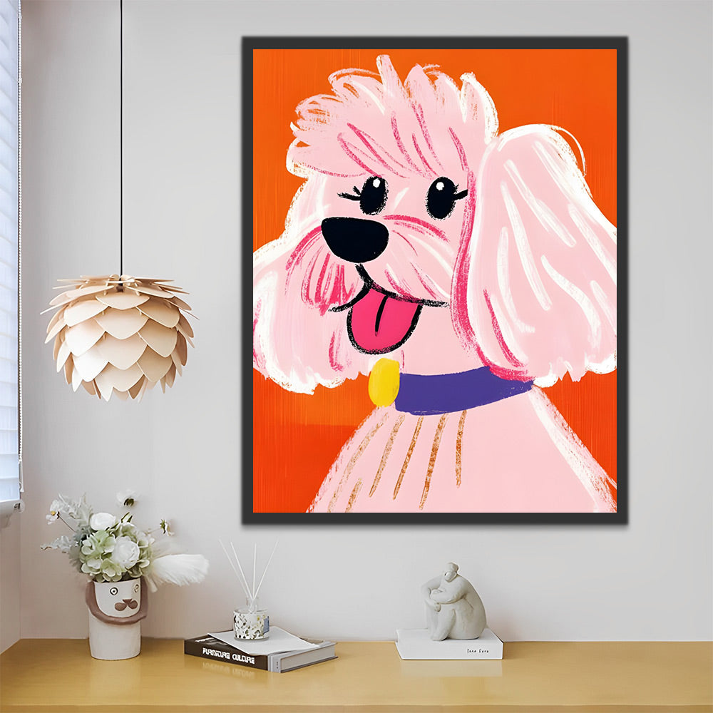 Perrito Lindo Rosado Sacando Su Lengua Pintar por Números