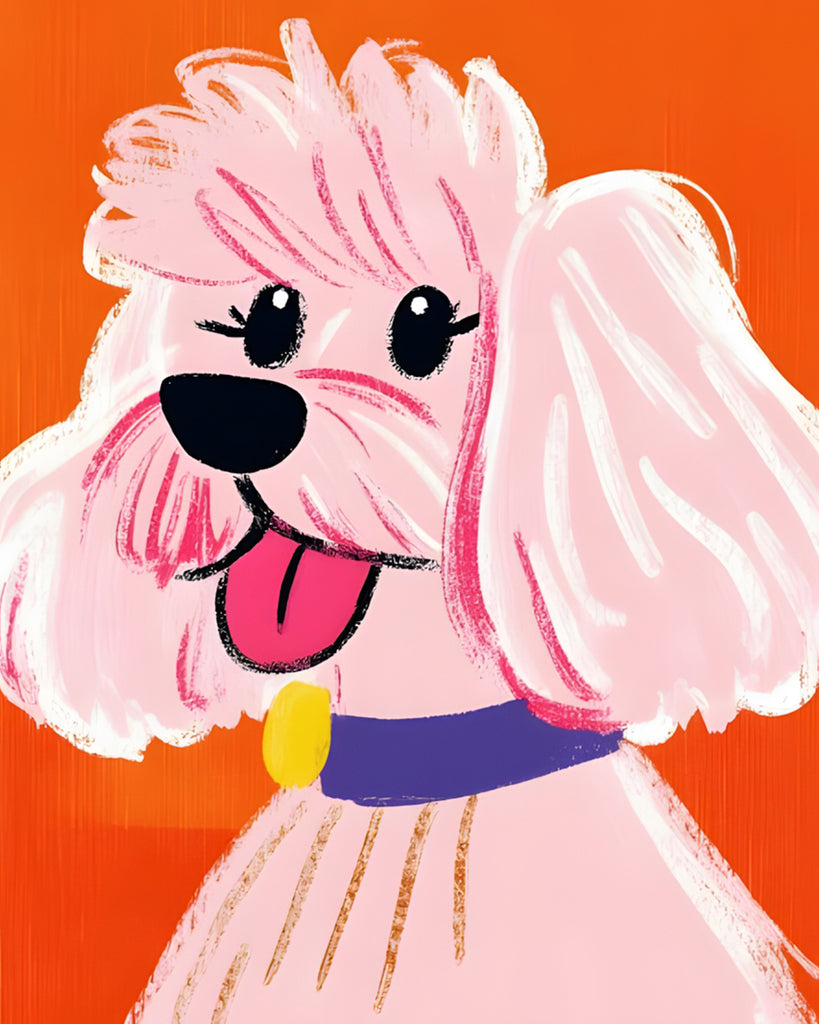 Perrito Lindo Rosado Sacando Su Lengua Pintar por Números