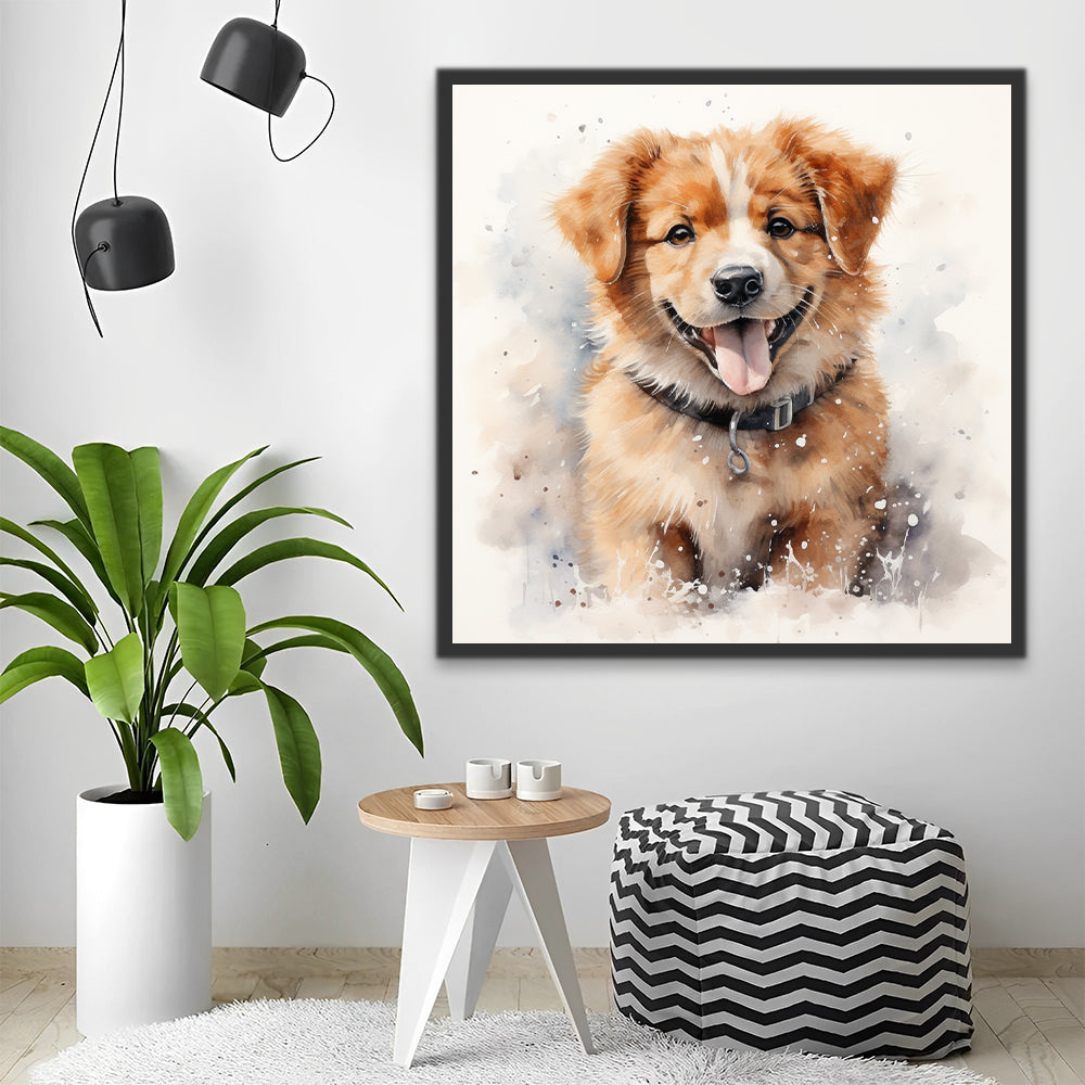 Perrito Lindo Sacando la Lengua Pintar por Números