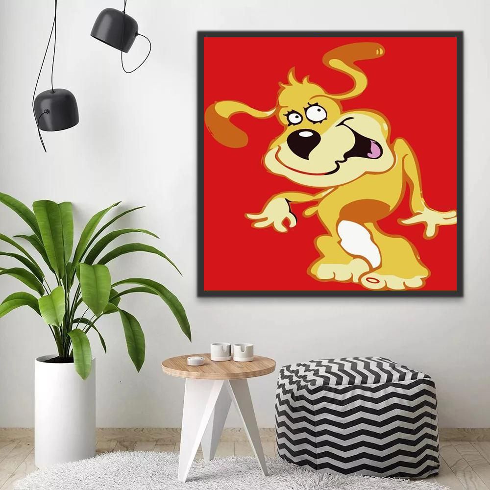 Perro Gracioso en Estilo de Dibujos Animados Pintar por Números Niños