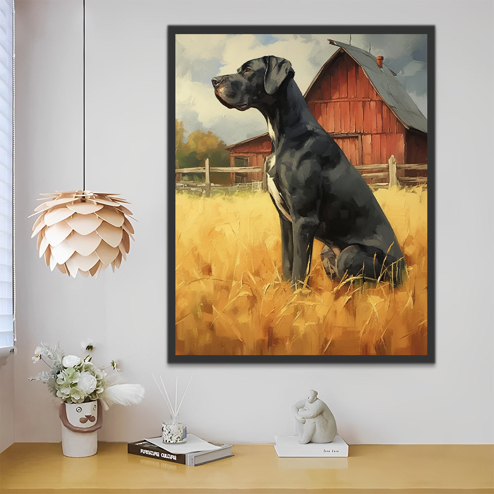 Perro y Casita en el Campo Pintar por Números