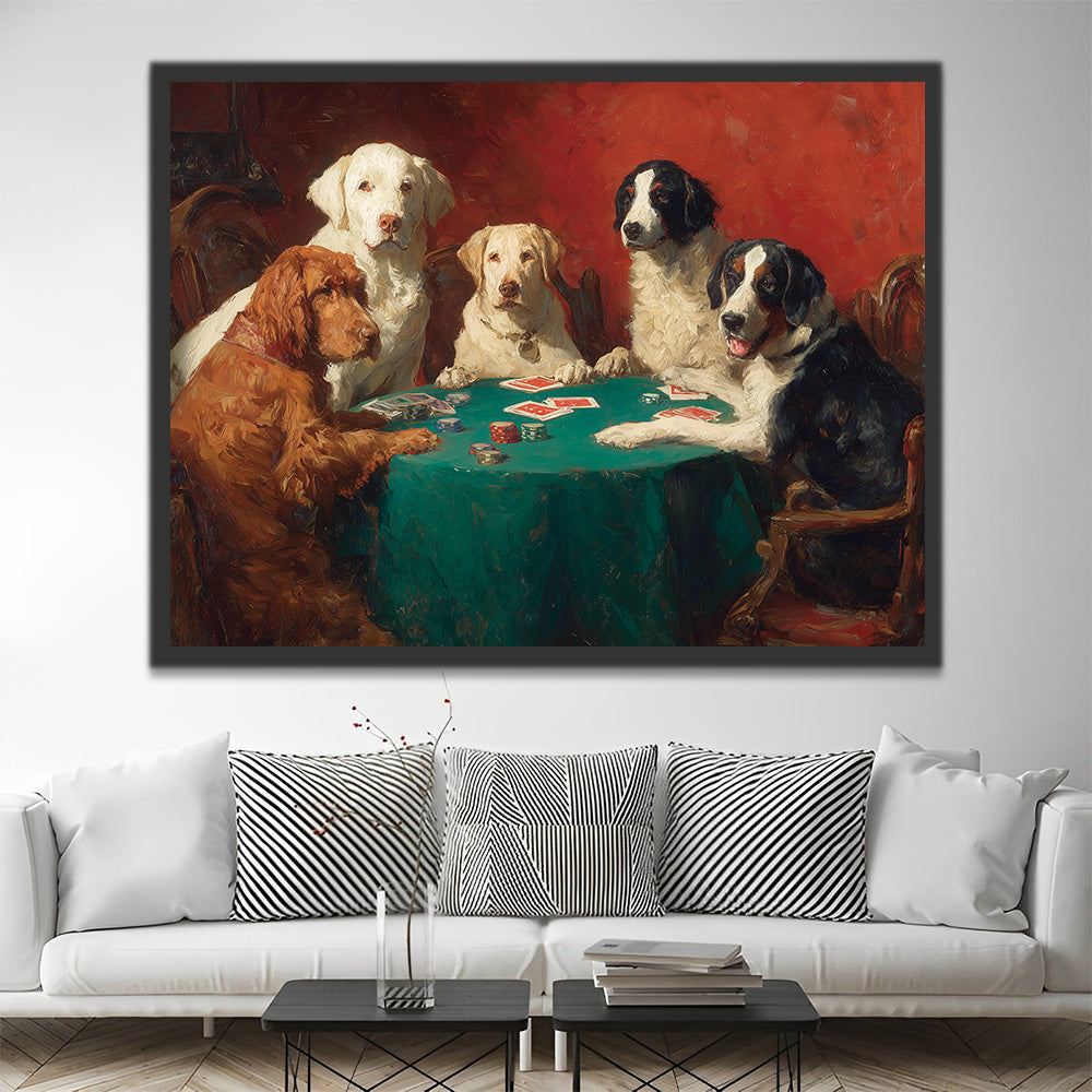 Perros Jugando al Póker y Juego Pintar por Números