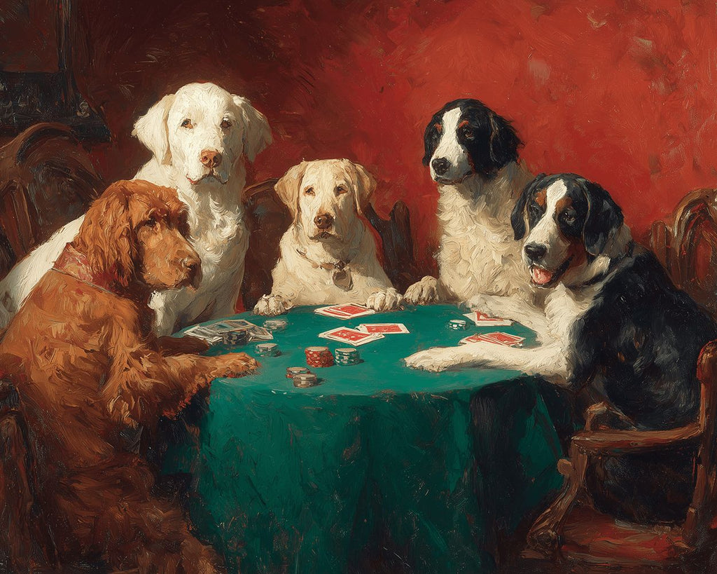Perros Jugando al Póker y Juego Pintar por Números