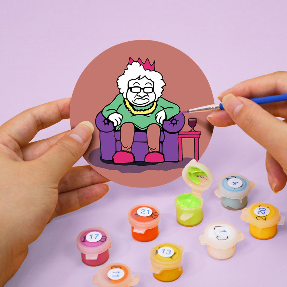 Personajes Navideños de Dibujos Animados 4 Posavasos Pintar por Números