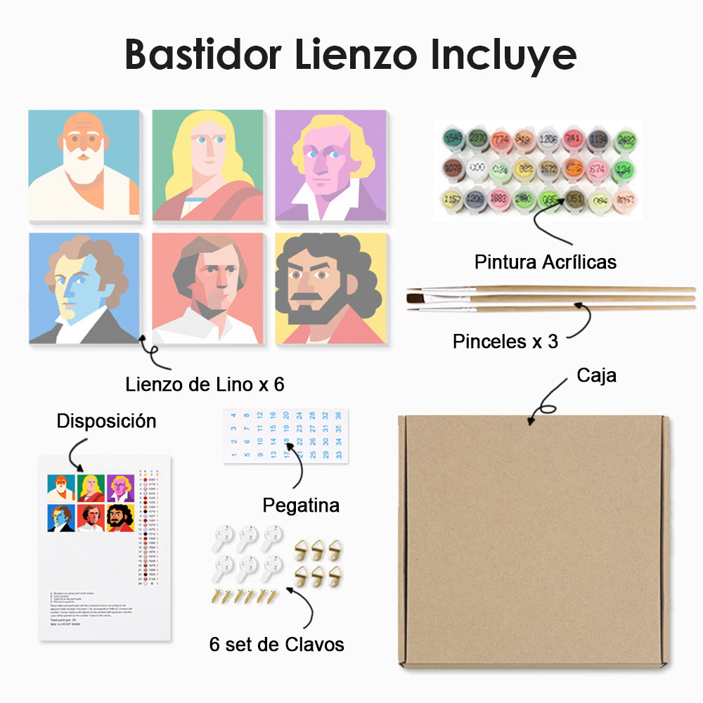 Personas Influyentes 6 Partes Mini Pintar por Números