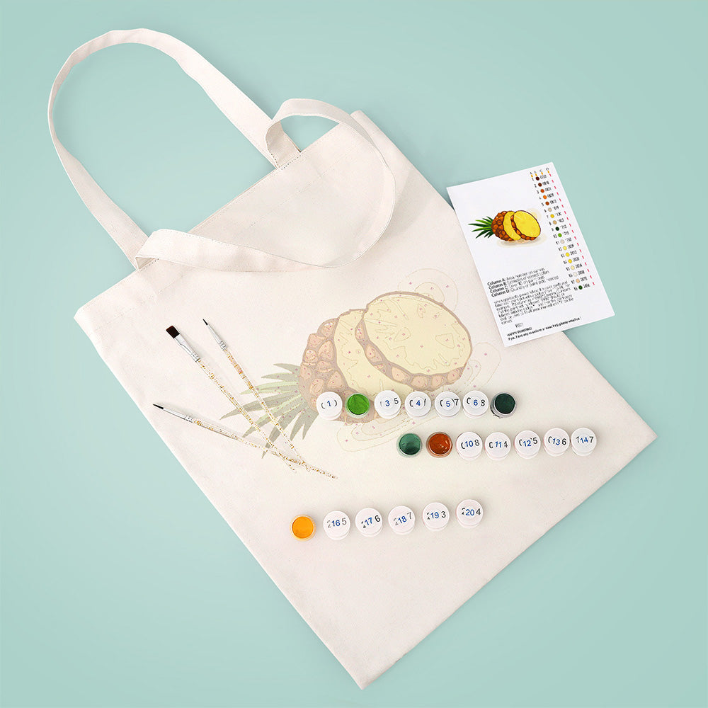 Piña Fresca Bolsa de Lienzo Pintar por Números