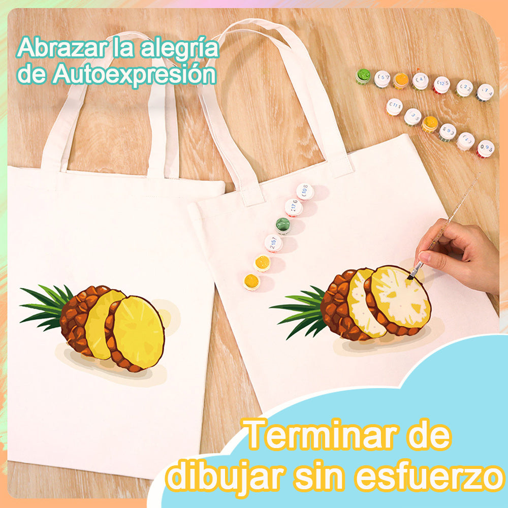 Piña Fresca Bolsa de Lienzo Pintar por Números