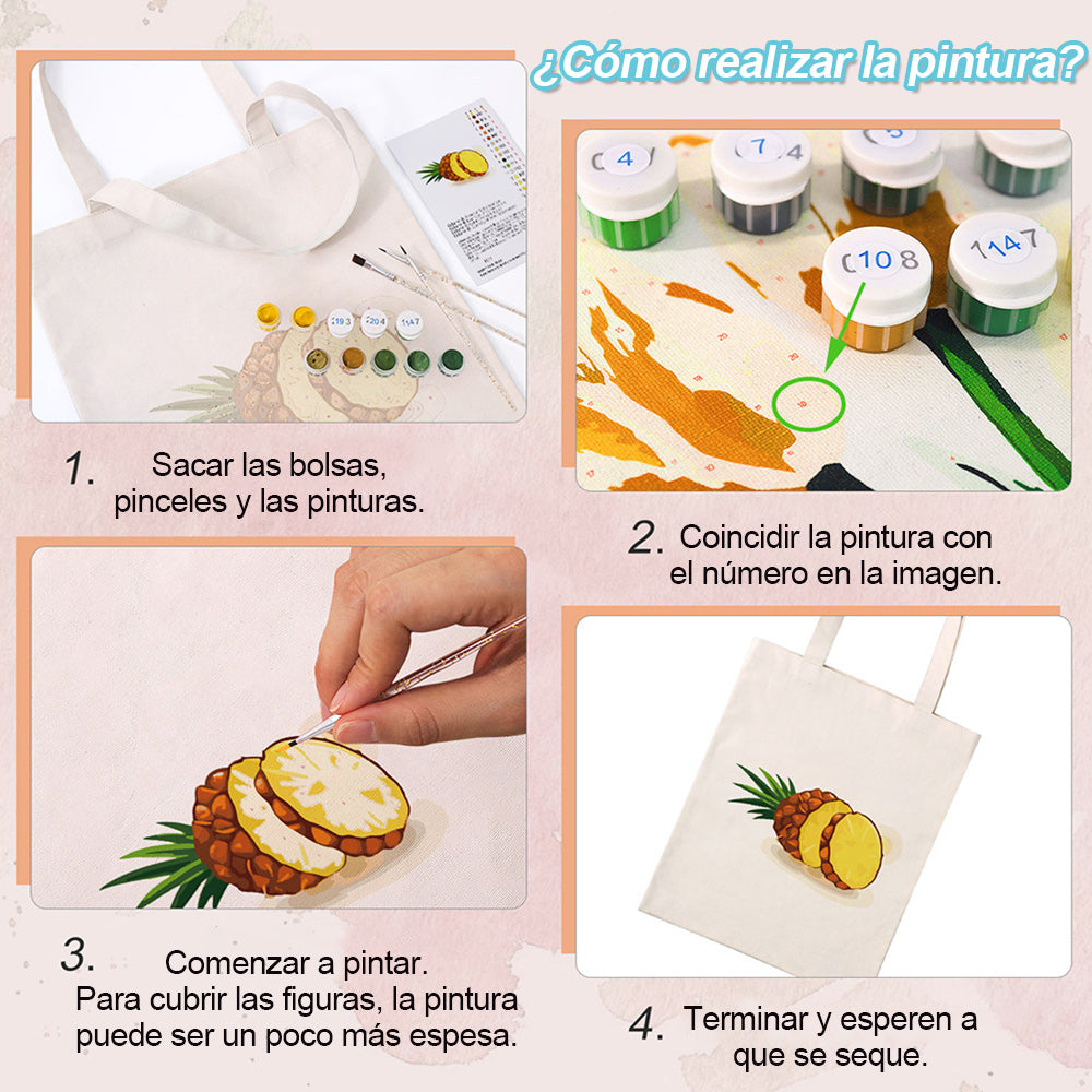 Piña Fresca Bolsa de Lienzo Pintar por Números