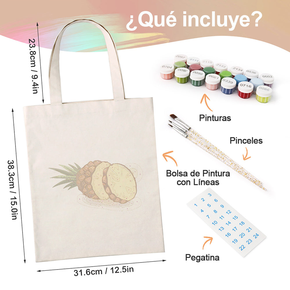 Piña Fresca Bolsa de Lienzo Pintar por Números