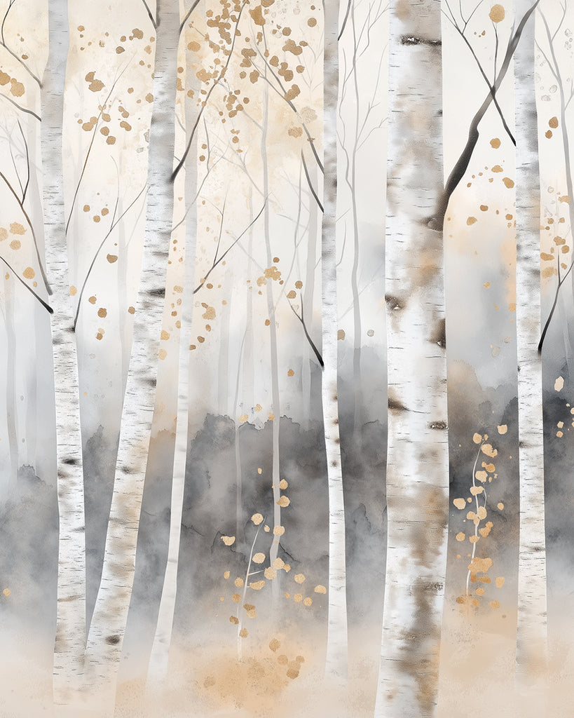 Pintura Acuática de Bosque de Abedules Pintar por Números