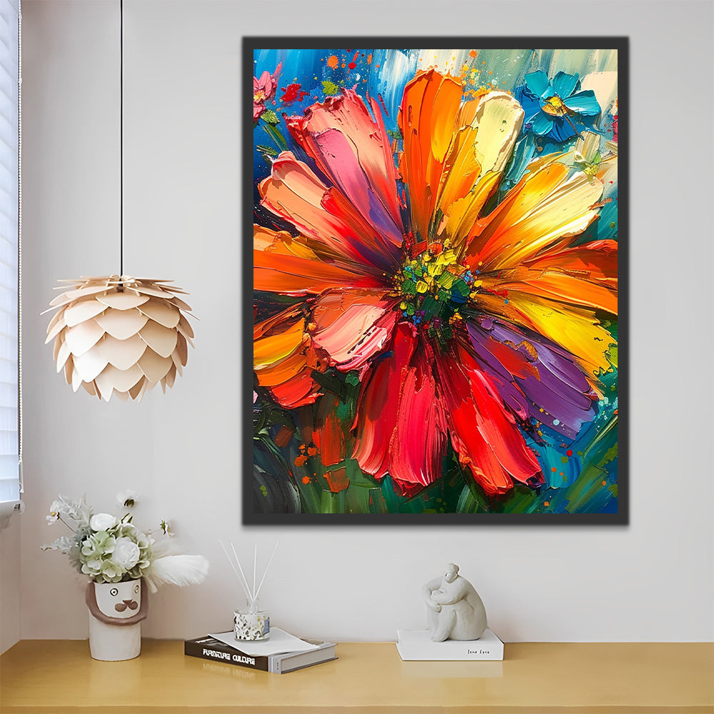 Pintura al Óleo de Crisantemo de Color de Arco Iris Pintar por Números