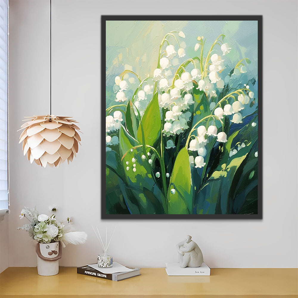 Pintura al Óleo de Lirios de los Valles al Sol Pintar por Números