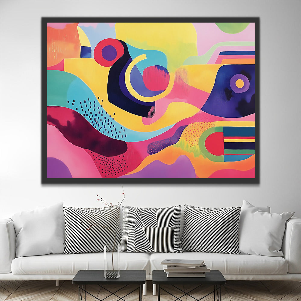 Pintura Colorida de Arte Abstracto Moderno Pintar por Números