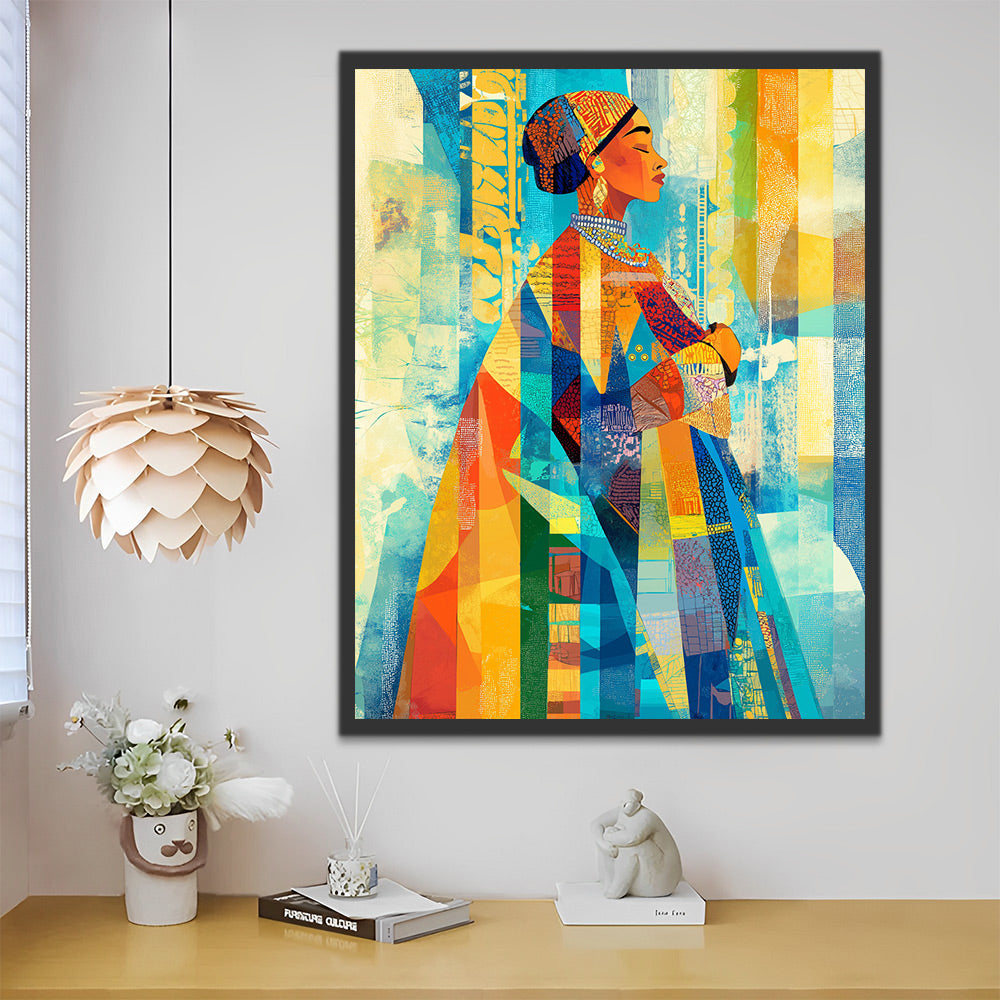 Pintura Colorida de Mujer Moderna Pintar por Números