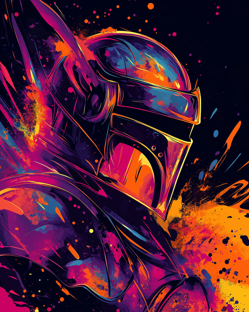 Pintura Colorida de Soldado con Casco y Armadura Pintar por Números