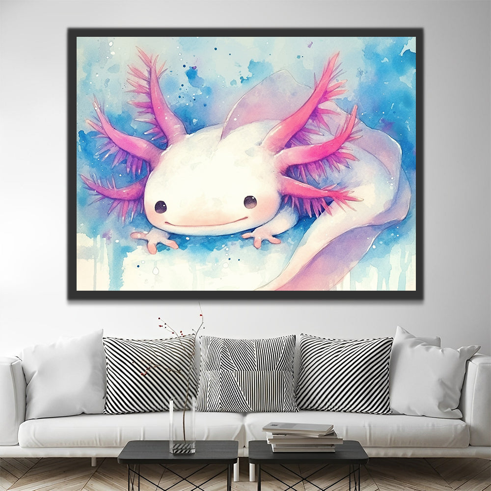 Pintura de Acuarela de Ajolote Lindo Pintar por Números