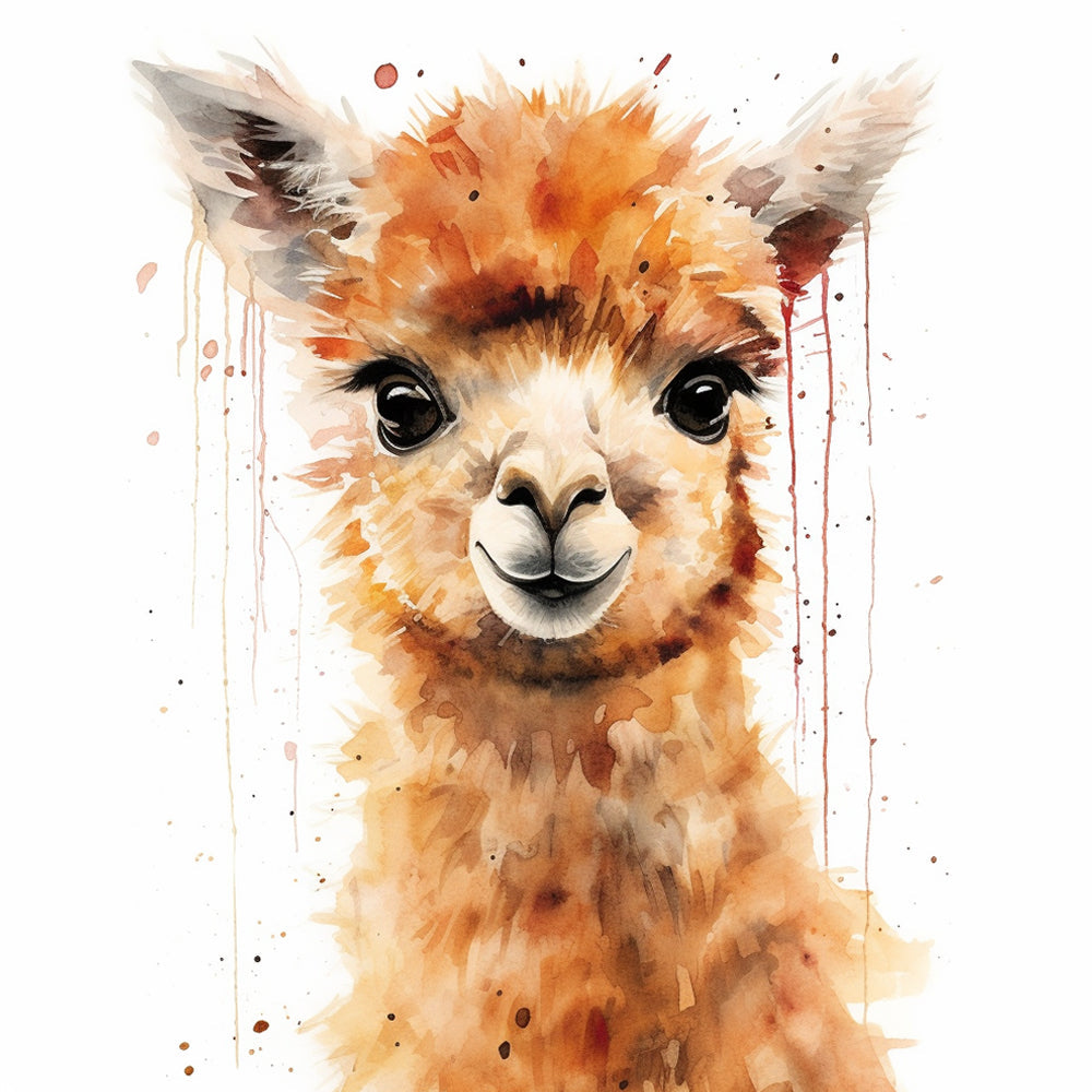 Pintura de Acuarela de Alpaca Linda Pintar por Números