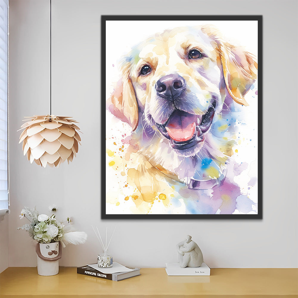 Pintura de Acuarela de Perro Lindo Pintar por Números