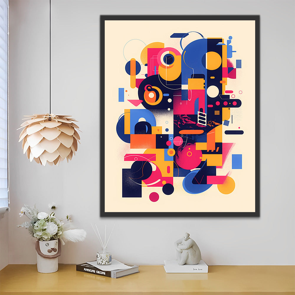 Pintura Geométrica de Colores Brillantes Pintar por Números