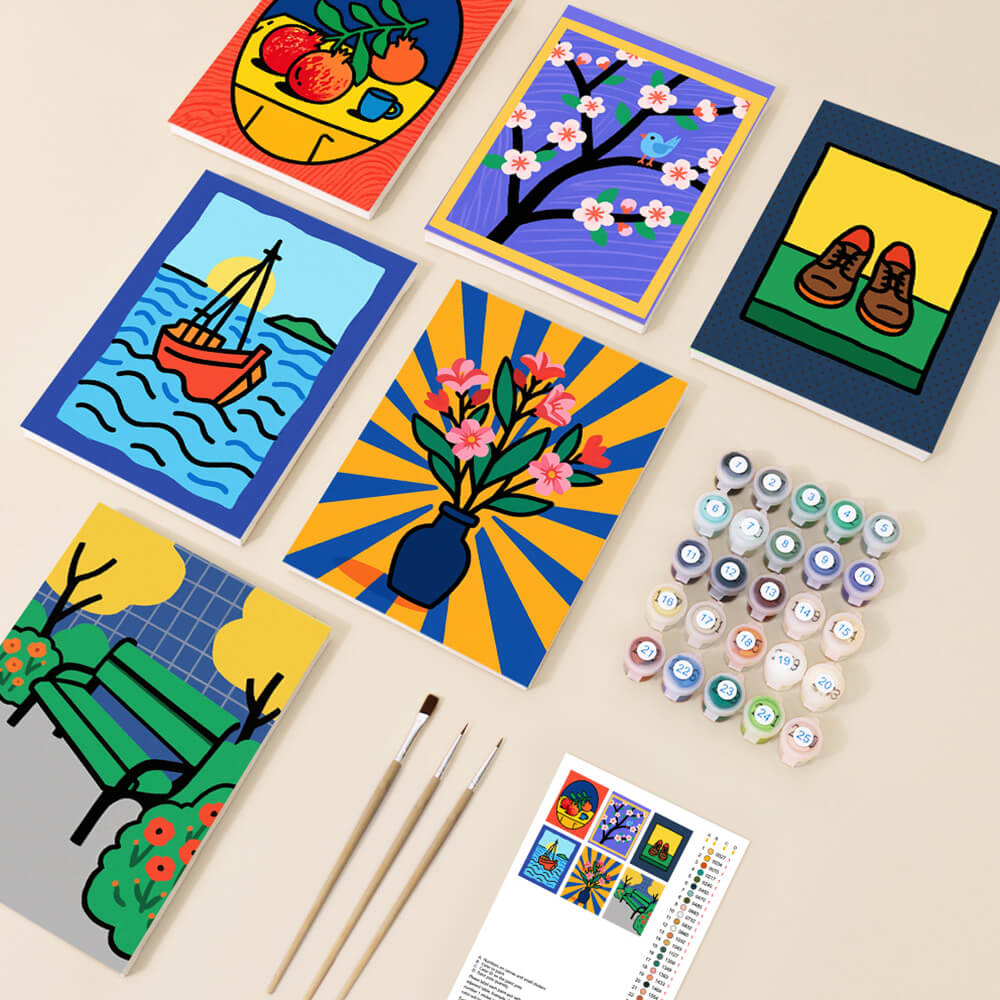 Pinturas de Bodegón 6 Partes Mini Pintar por Números