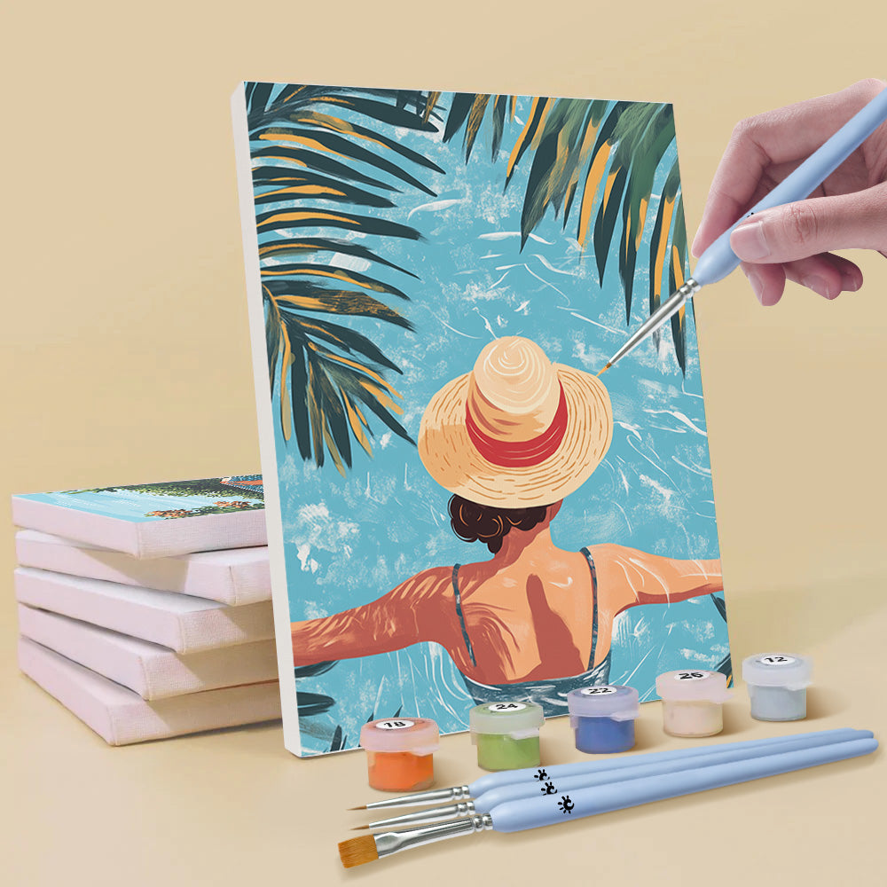 Piscina en el Verano 6 Partes Mini Pintar por Números