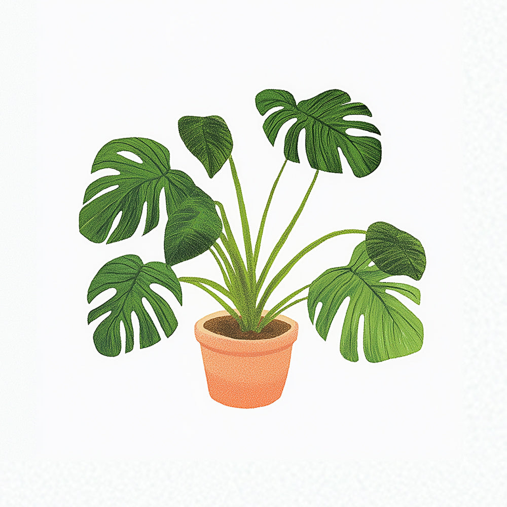 Planta Monstera Creciendo en Maceta Mini Pintar por Números