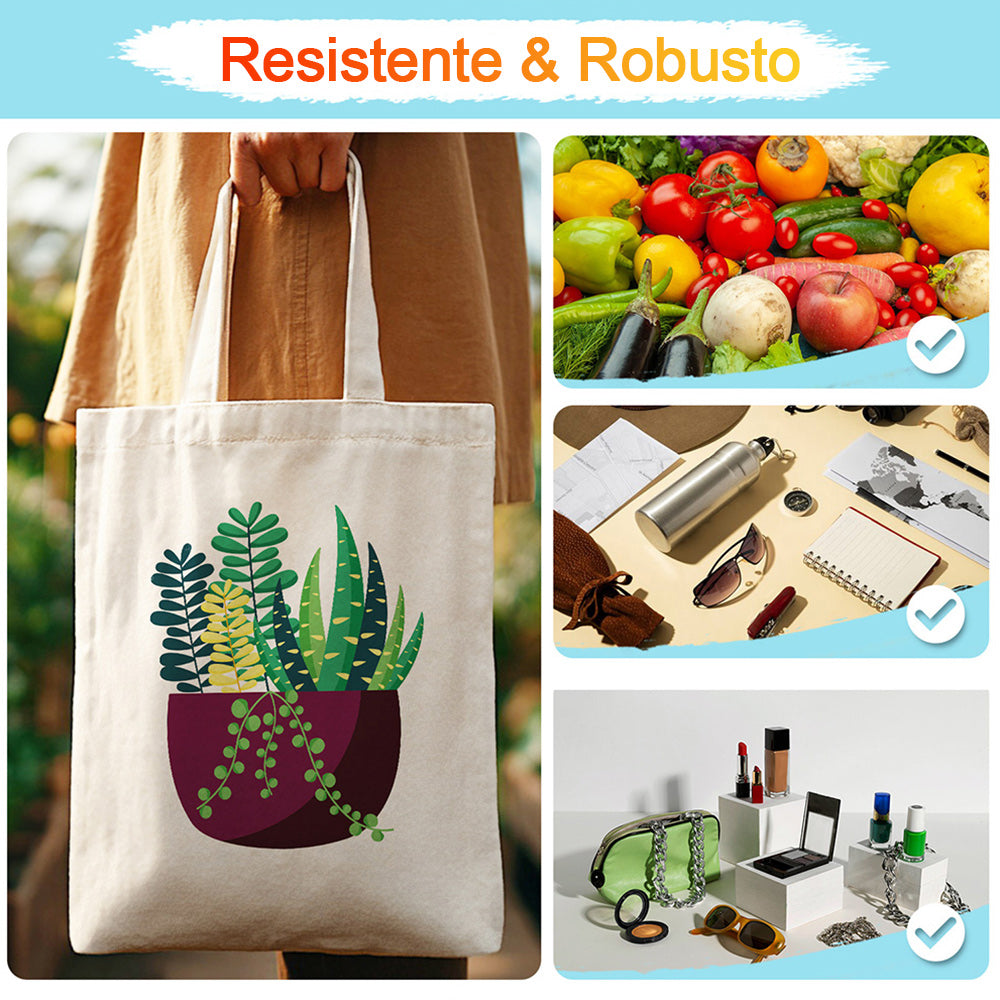 Planta Verde Pequeña en Maceta Bolsa de Lienzo Pintar por Números