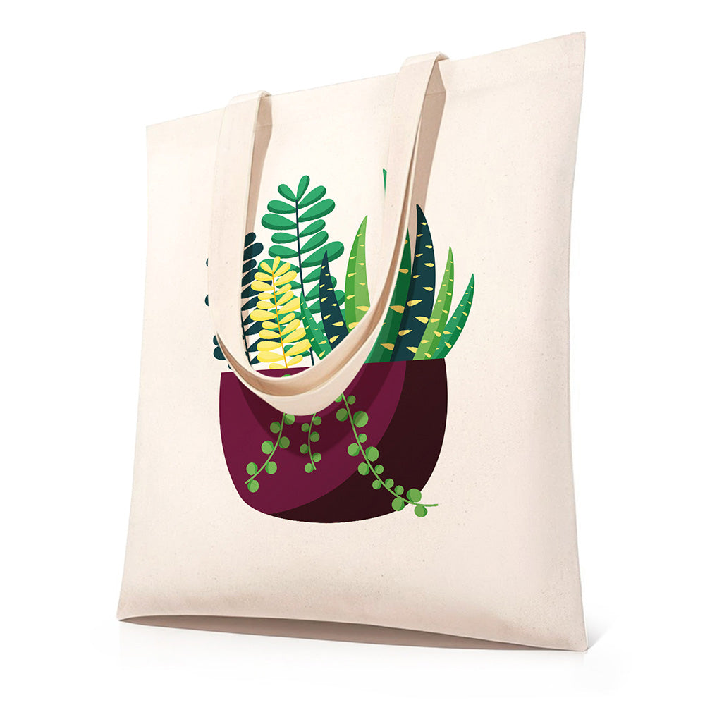 Planta Verde Pequeña en Maceta Bolsa de Lienzo Pintar por Números