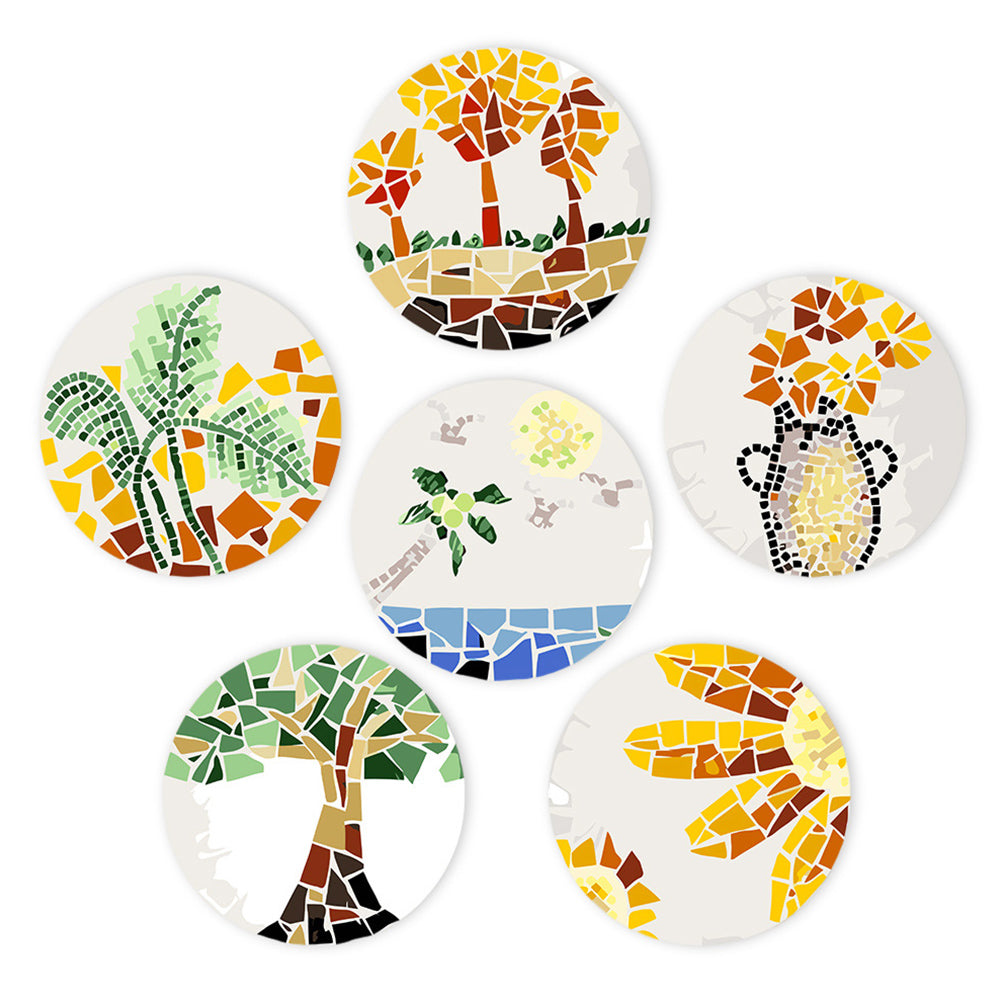Plantas de Otoño con Bloques de Color 6 Salvamanteles Pintar por Números