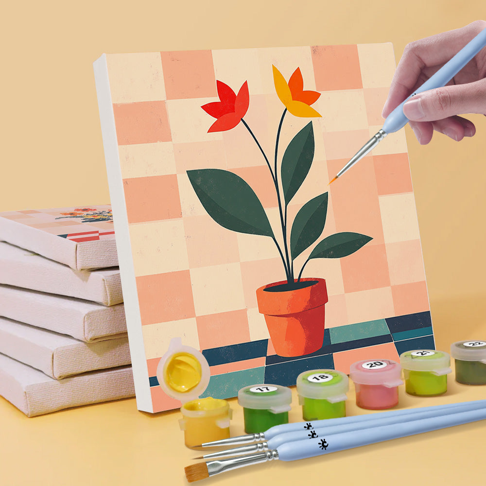 Plantas en Macetas 6 Partes Mini Pintar por Números