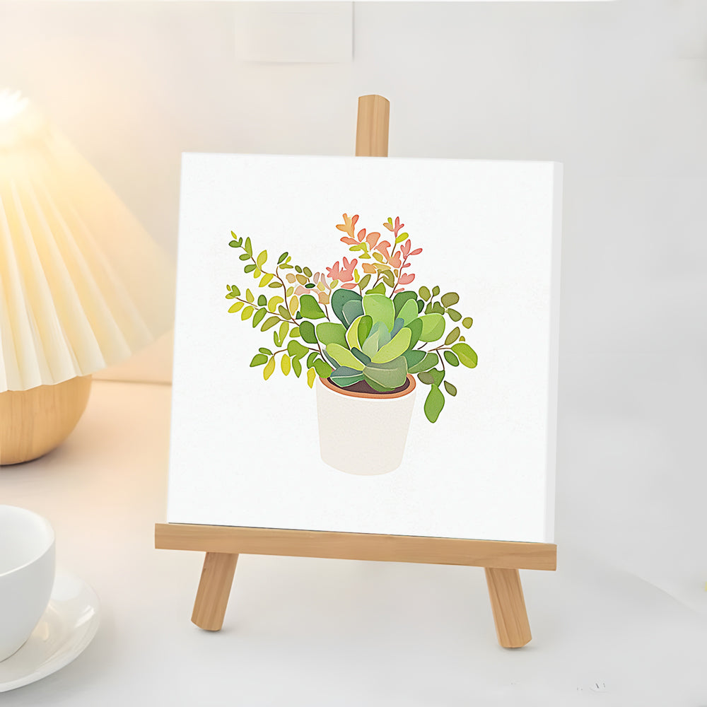 Plantas Suculentas en Maceta Mini Pintar por Números