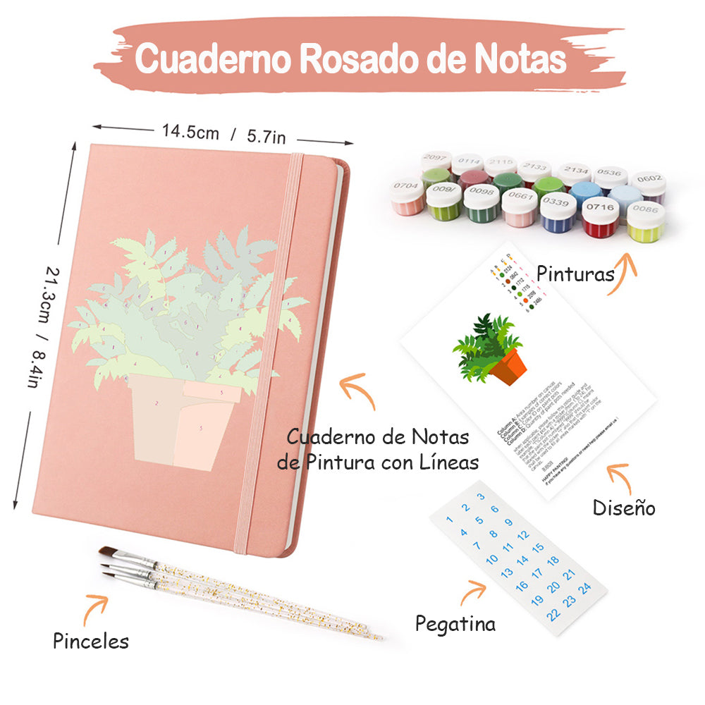 Plantas Verdes en Macetas Cuaderno Pintar por Números