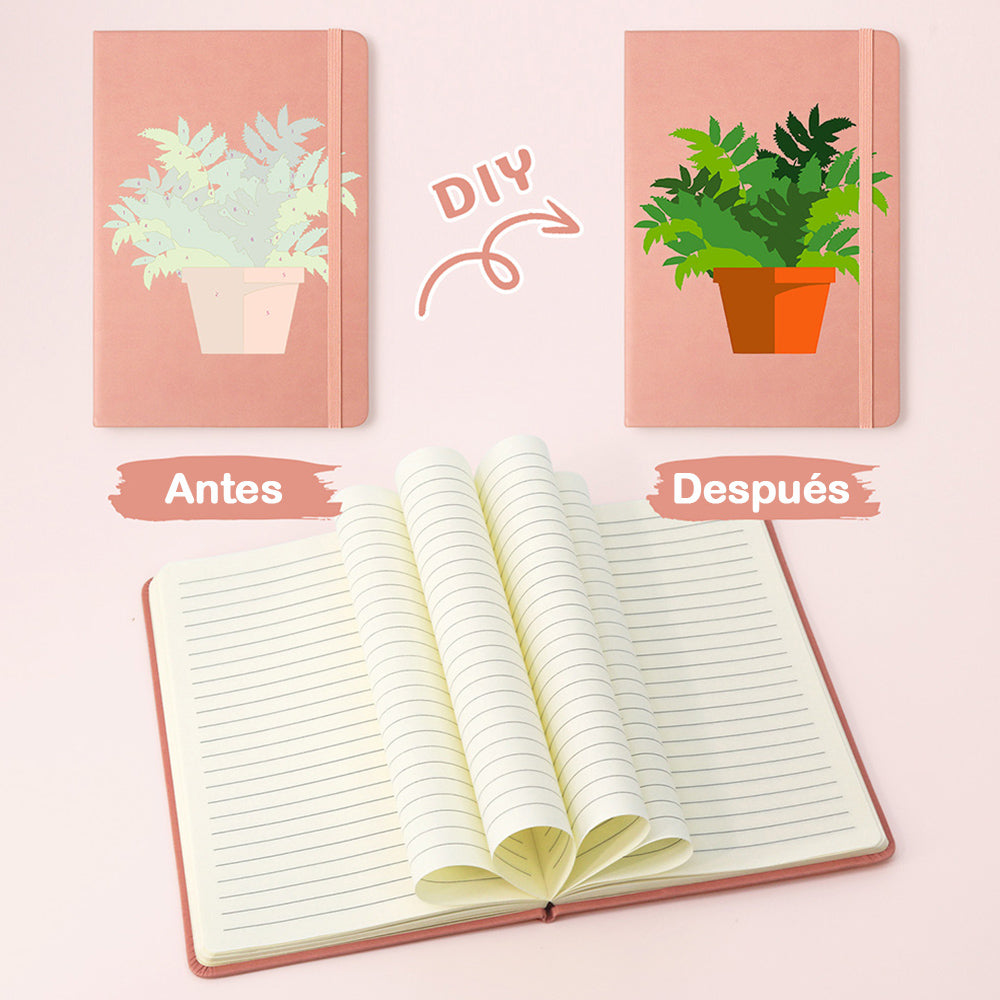 Plantas Verdes en Macetas Cuaderno Pintar por Números