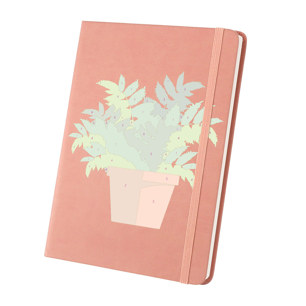 Plantas Verdes en Macetas Cuaderno Pintar por Números