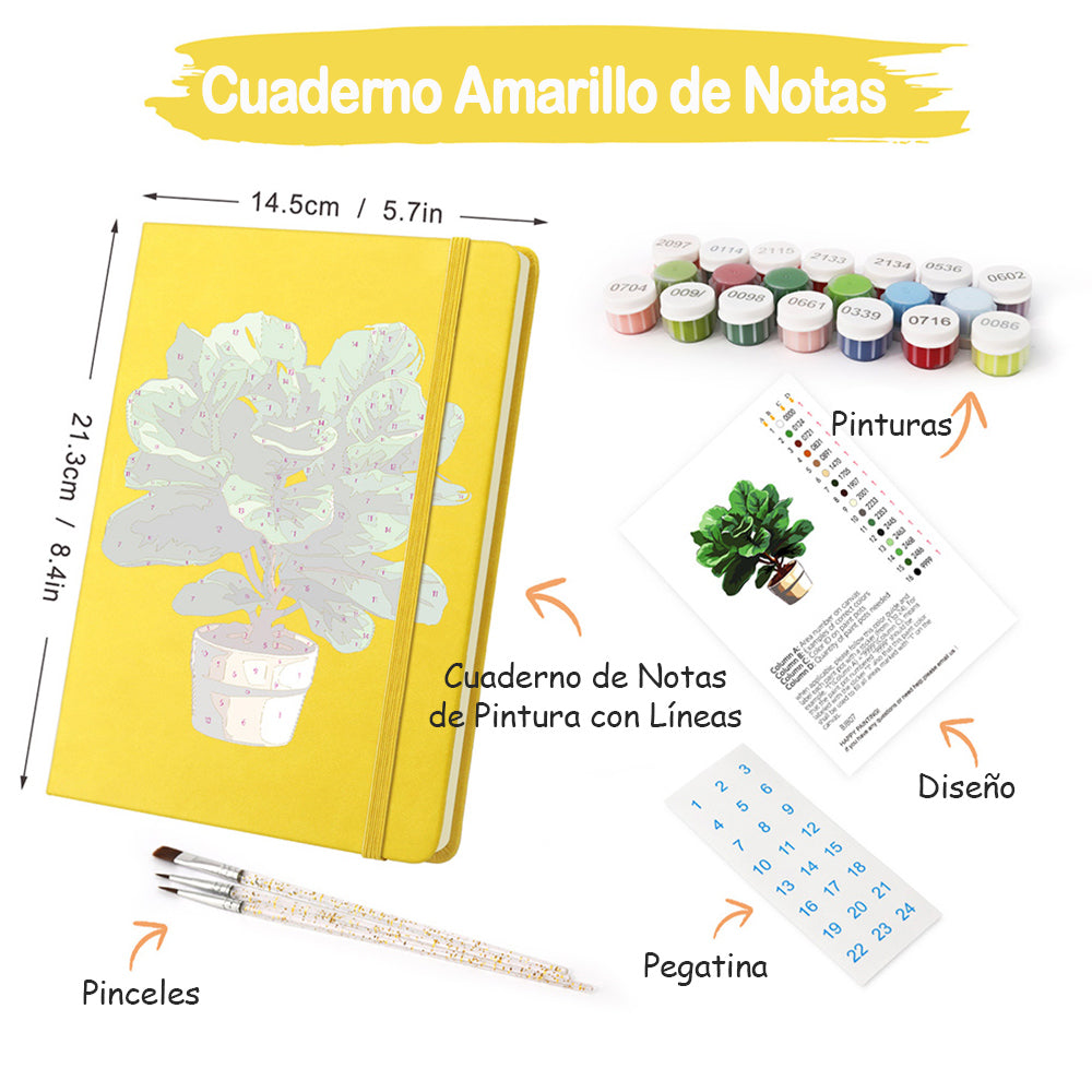 Plantas Verdes y Exuberantes en Macetas Cuaderno Pintar por Números