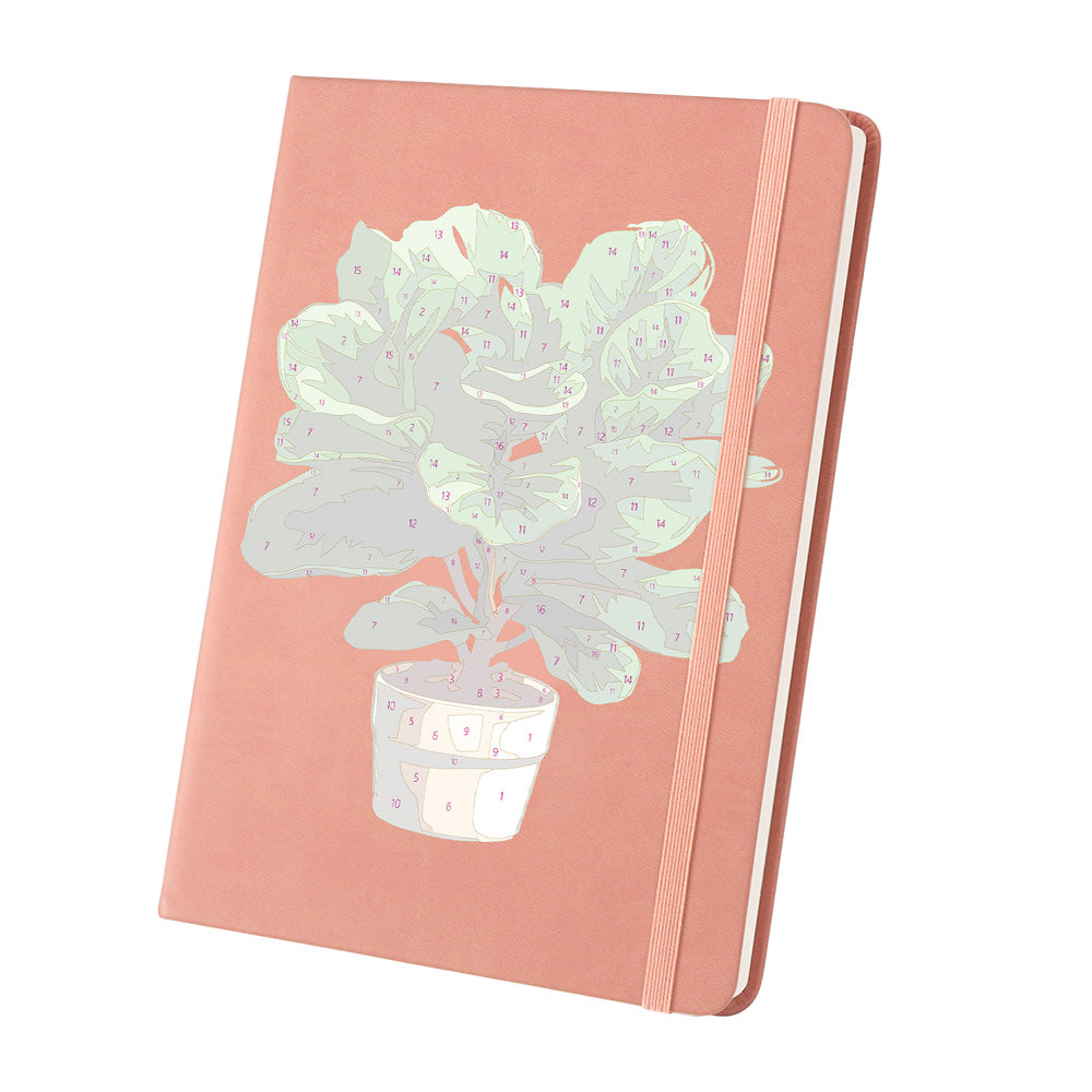 Plantas Verdes y Exuberantes en Macetas Cuaderno Pintar por Números