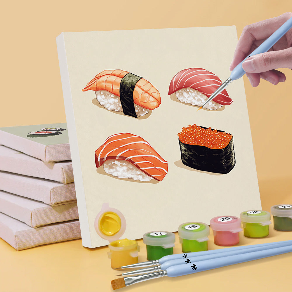 Plato de Sushi 6 Partes Mini Pintar por Números