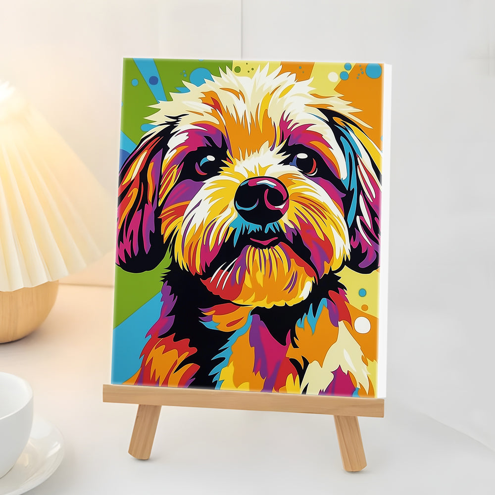 Poodle Adorable Mini Pintar por Números
