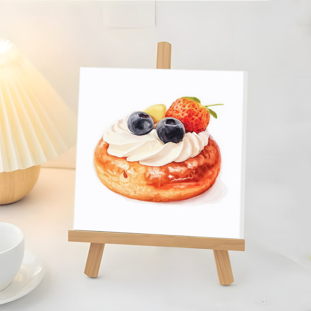 Postre de Fresa y Crema Mini Pintar por Números