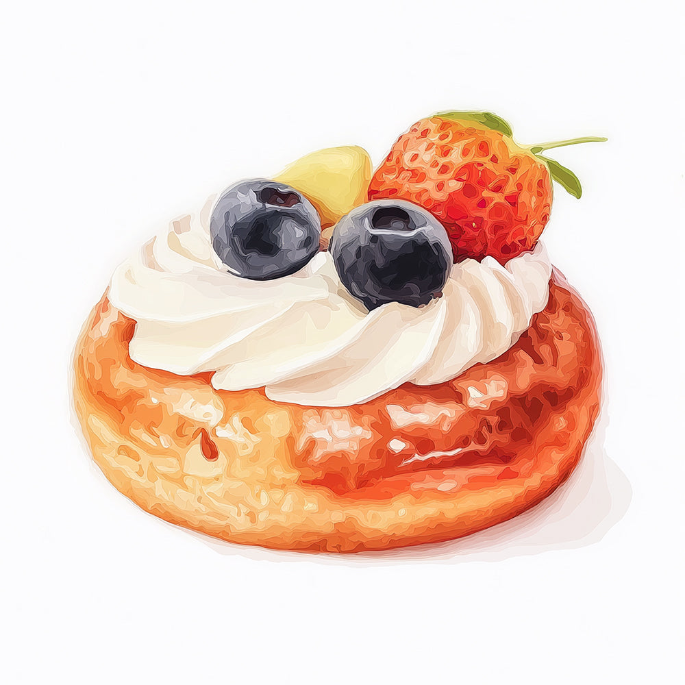 Postre de Fresa y Crema Mini Pintar por Números