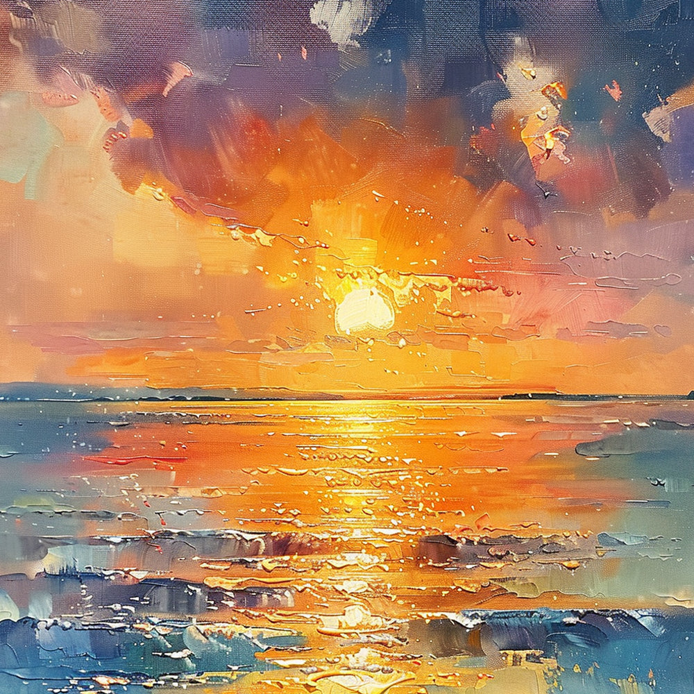 Puesta del Sol sobre el Mar Pintar por Números
