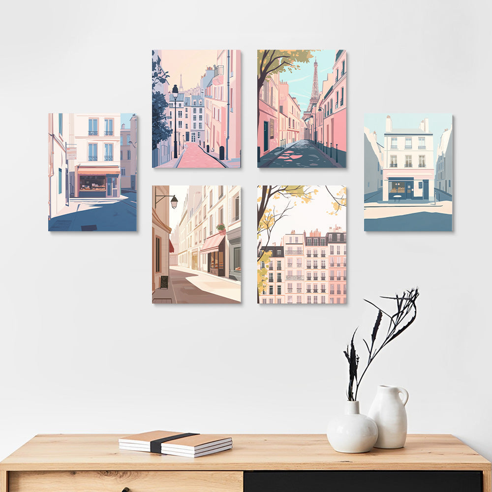 Rascacielos de Ciudad 6 Partes Mini Pintar por Números
