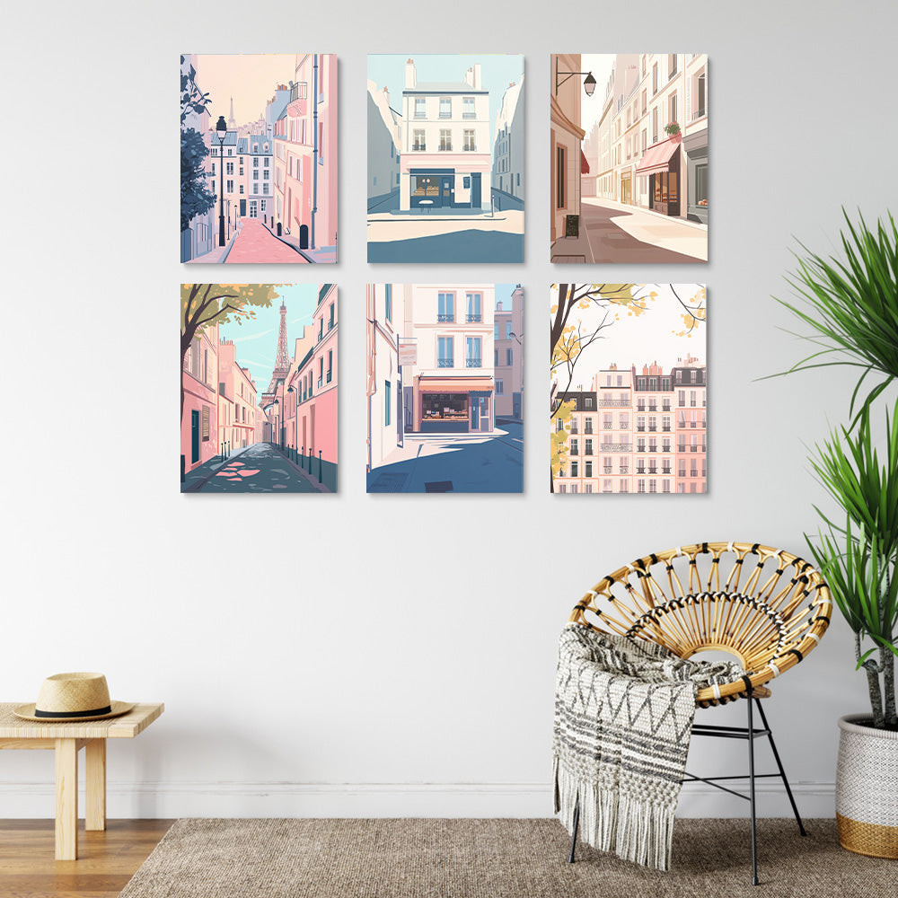 Rascacielos de Ciudad 6 Partes Mini Pintar por Números