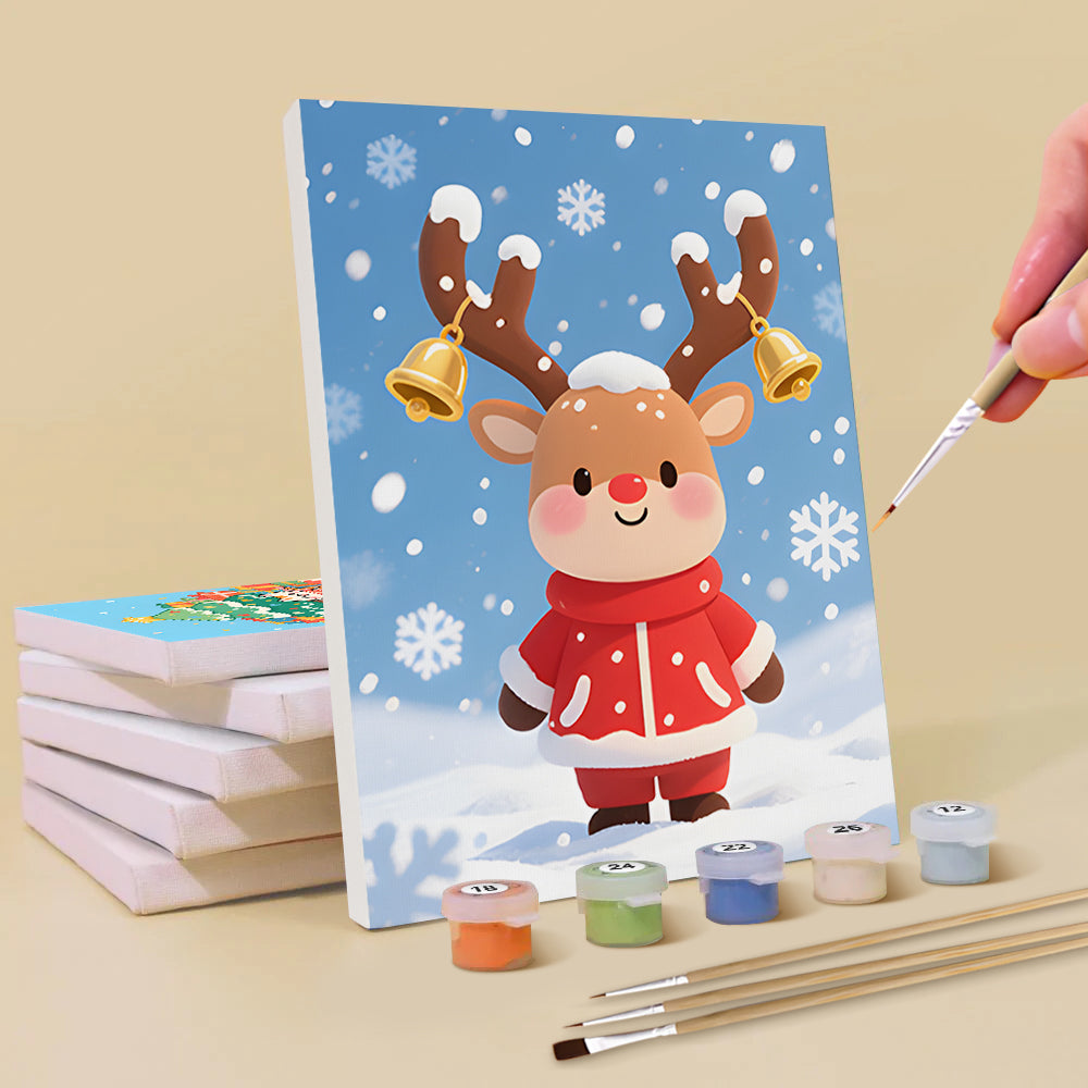 Regalos de Navidad y Copos de Nieve 6 Partes Mini Pintar por Números