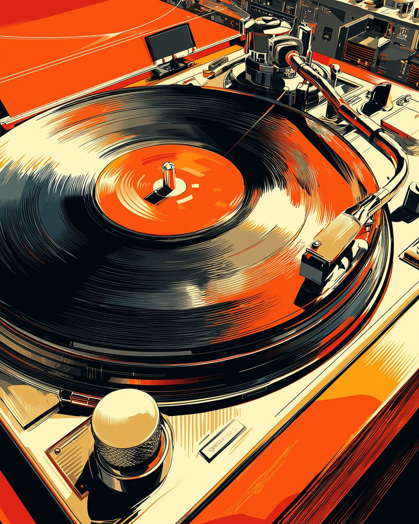 Reproductor de Vinilo Retro Pintar por Números