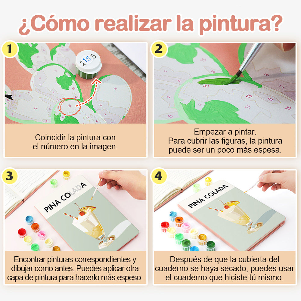 Ron con Frutas Heladas Cuaderno Pintar por Números