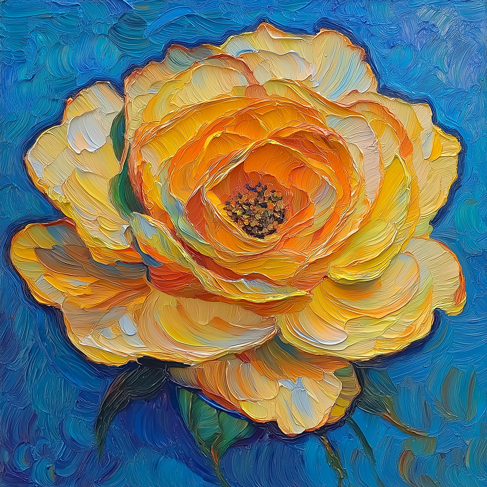 Rosa Amarilla Hermosa Mini Pintar por Números