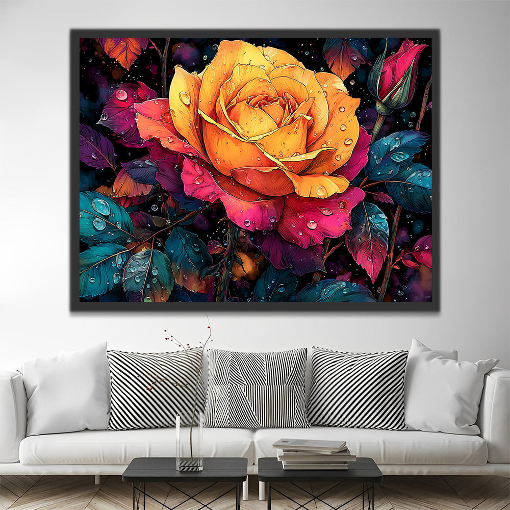 Rosa Roja y Naranja con Rocío Pintar por Números