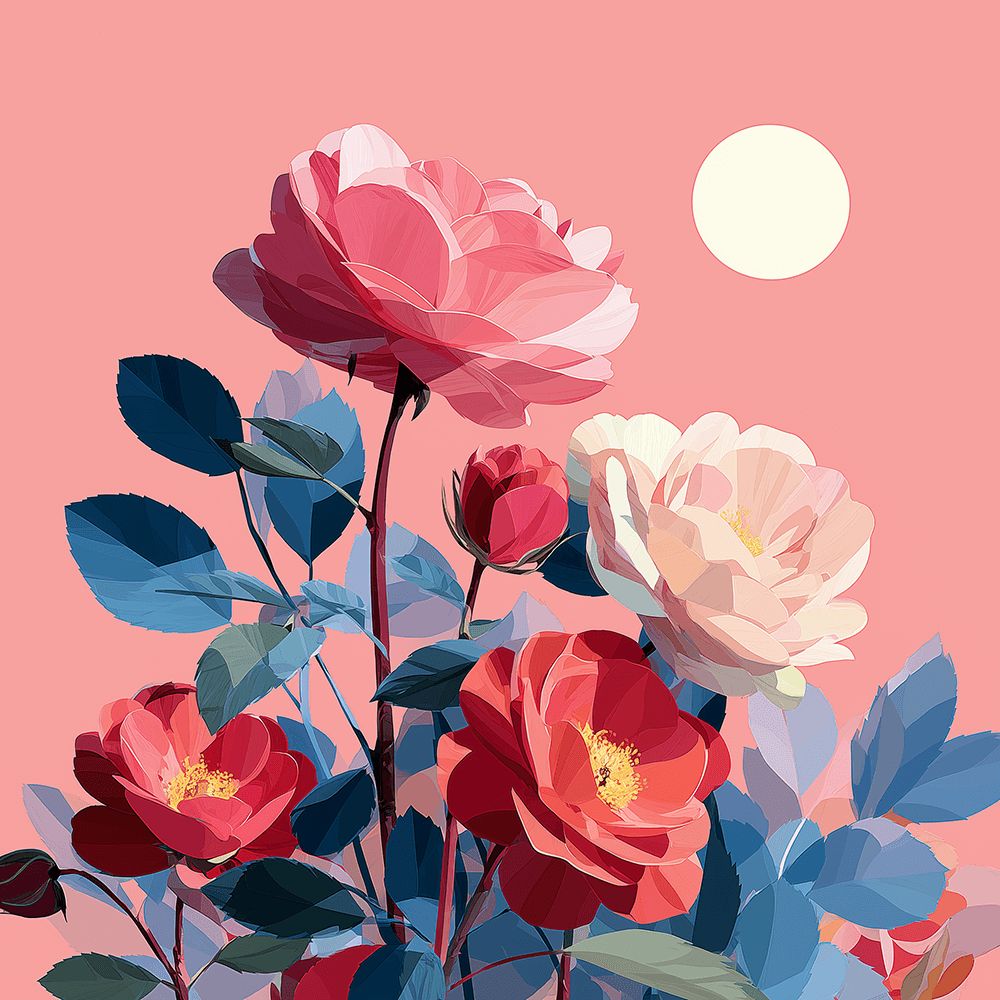 Rosas Rosadas y Rojas Pintar por Números