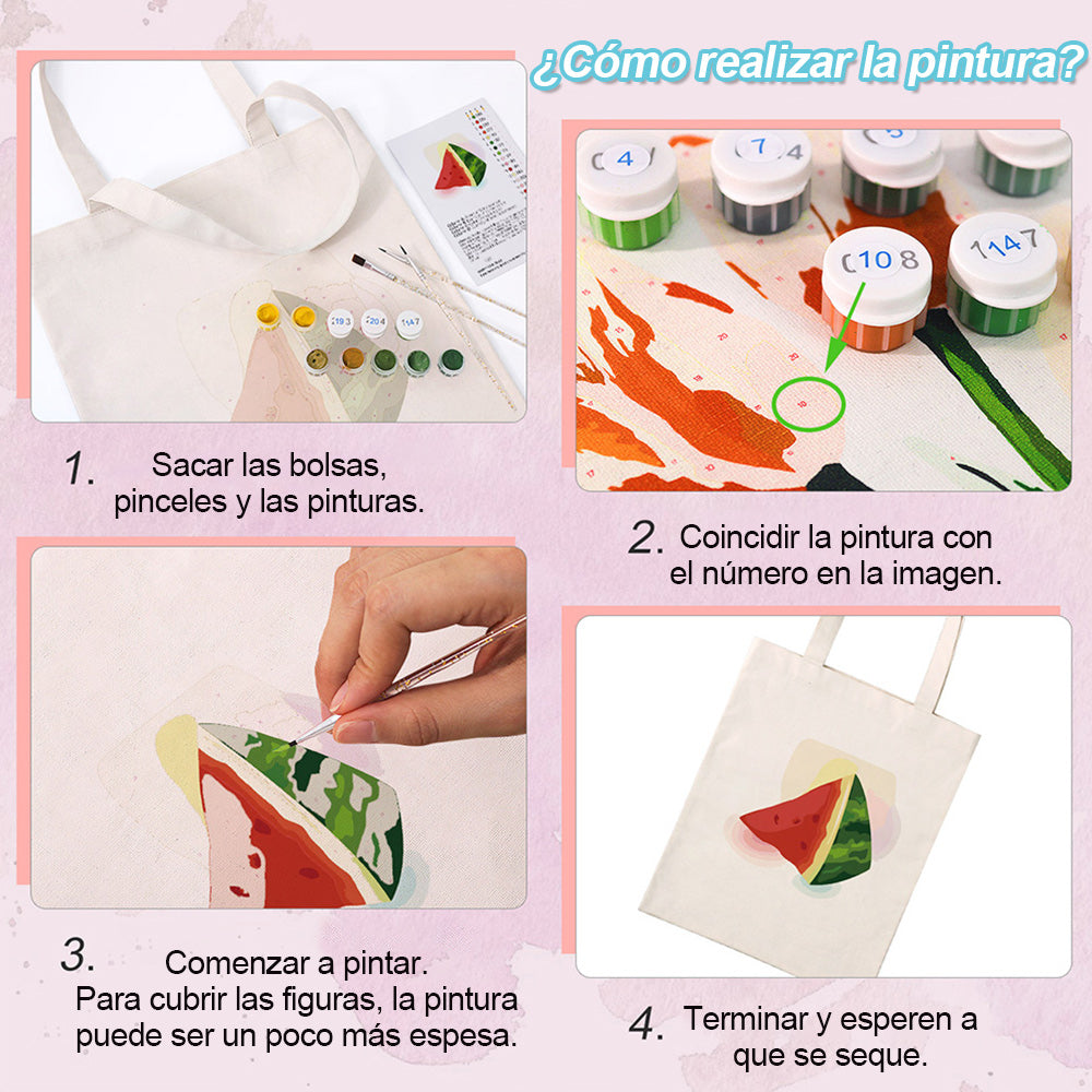 Sandía Deliciosa Bolsa de Lienzo Pintar por Números